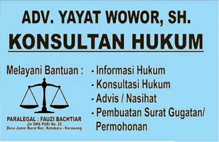 Konsultasi Hukum ADV. Yayat Wowor, SH.