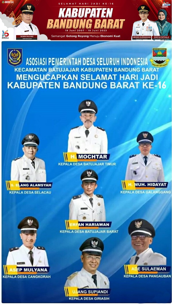 Camat Batujajar & Asosiasi Pemerintah Desa Indonesia Kec. Batujajar : Selamat Hari Jadi Ke-16 KBB